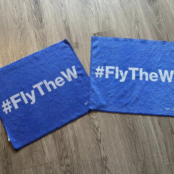 Set of 2 Chicago Cubs Fly the W Playoff Microfiber Rally Towel - Royal Blue - Picture 1 of 2